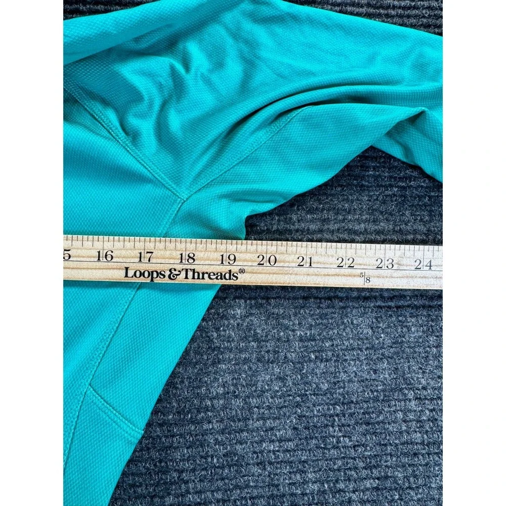 The North Face Top Womens Large Turquoise Half Zip Flashdry Thumbhole Athleisure - Picture 15 of 15